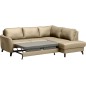 Canapé d'angle convertible en cuir italien de luxe 5 places FIGARI avec coffre, beige, angle droit (vu de face) Canapé d'angle convertible en cuir italien de luxe 5 places FIGARI avec coffre, beige, angle droit (vu de face)