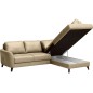 Canapé d'angle convertible en cuir italien de luxe 5 places FIGARI avec coffre, beige, angle droit (vu de face) Canapé d'angle convertible en cuir italien de luxe 5 places FIGARI avec coffre, beige, angle droit (vu de face)
