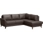 Canapé d'angle convertible en cuir italien de luxe 5 places FIGARI avec coffre, chocolat, angle droit (vu de face) Canapé d'angle convertible en cuir italien de luxe 5 places FIGARI avec coffre, chocolat, angle droit (vu de face)