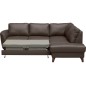 Canapé d'angle convertible en cuir italien de luxe 5 places FIGARI avec coffre, chocolat, angle droit (vu de face) Canapé d'angle convertible en cuir italien de luxe 5 places FIGARI avec coffre, chocolat, angle droit (vu de face)