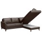 Canapé d'angle convertible en cuir italien de luxe 5 places FIGARI avec coffre, chocolat, angle droit (vu de face) Canapé d'angle convertible en cuir italien de luxe 5 places FIGARI avec coffre, chocolat, angle droit (vu de face)