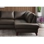 Canapé d'angle convertible en cuir italien de luxe 5 places FIGARI avec coffre, chocolat, angle droit (vu de face) Canapé d'angle convertible en cuir italien de luxe 5 places FIGARI avec coffre, chocolat, angle droit (vu de face)