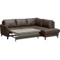Canapé d'angle convertible en cuir italien de luxe 5 places FIGARI avec coffre, chocolat, angle droit (vu de face) Canapé d'angle convertible en cuir italien de luxe 5 places FIGARI avec coffre, chocolat, angle droit (vu de face)