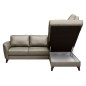 Canapé d'angle convertible en cuir italien de luxe 5 places FIGARI avec coffre, taupe, angle droit (vu de face)