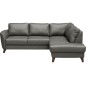 Canapé d'angle convertible en cuir italien de luxe 5 places FIGARI avec coffre, gris foncé, angle droit (vu de face) Canapé d'angle convertible en cuir italien de luxe 5 places FIGARI avec coffre, gris foncé, angle droit (vu de face)