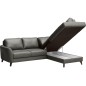 Canapé d'angle convertible en cuir italien de luxe 5 places FIGARI avec coffre, gris foncé, angle droit (vu de face) Canapé d'angle convertible en cuir italien de luxe 5 places FIGARI avec coffre, gris foncé, angle droit (vu de face)