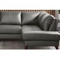 Canapé d'angle convertible en cuir italien de luxe 5 places FIGARI avec coffre, gris foncé, angle droit (vu de face) Canapé d'angle convertible en cuir italien de luxe 5 places FIGARI avec coffre, gris foncé, angle droit (vu de face)