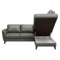 Canapé d'angle convertible en cuir italien de luxe 5 places FIGARI avec coffre, gris foncé, angle droit (vu de face) Canapé d'angle convertible en cuir italien de luxe 5 places FIGARI avec coffre, gris foncé, angle droit (vu de face)