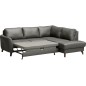Canapé d'angle convertible en cuir italien de luxe 5 places FIGARI avec coffre, gris foncé, angle droit (vu de face) Canapé d'angle convertible en cuir italien de luxe 5 places FIGARI avec coffre, gris foncé, angle droit (vu de face)