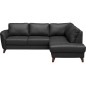 Canapé d'angle convertible en cuir italien de luxe 5 places FIGARI avec coffre, noir, angle droit (vu de face) Canapé d'angle convertible en cuir italien de luxe 5 places FIGARI avec coffre, noir, angle droit (vu de face)