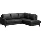 Canapé d'angle convertible en cuir italien de luxe 5 places FIGARI avec coffre, noir, angle droit (vu de face) Canapé d'angle convertible en cuir italien de luxe 5 places FIGARI avec coffre, noir, angle droit (vu de face)