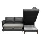 Canapé d'angle convertible en cuir italien de luxe 5 places FIGARI avec coffre, noir, angle droit (vu de face) Canapé d'angle convertible en cuir italien de luxe 5 places FIGARI avec coffre, noir, angle droit (vu de face)