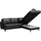 Canapé d'angle convertible en cuir italien de luxe 5 places FIGARI avec coffre, noir, angle droit (vu de face) Canapé d'angle convertible en cuir italien de luxe 5 places FIGARI avec coffre, noir, angle droit (vu de face)