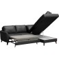 Canapé d'angle convertible en cuir italien de luxe 5 places FIGARI avec coffre, noir, angle droit (vu de face) Canapé d'angle convertible en cuir italien de luxe 5 places FIGARI avec coffre, noir, angle droit (vu de face)