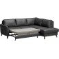 Canapé d'angle convertible en cuir italien de luxe 5 places FIGARI avec coffre, noir, angle droit (vu de face) Canapé d'angle convertible en cuir italien de luxe 5 places FIGARI avec coffre, noir, angle droit (vu de face)