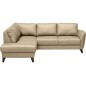 - Canapé d'angle convertible en cuir italien de luxe 5 places FIGARI avec coffre, beige, angle gauche (vu de face) - Canapé d'angle convertible en cuir italien de luxe 5 places FIGARI avec coffre, beige, angle gauche (vu de face)