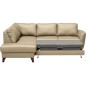 - Canapé d'angle convertible en cuir italien de luxe 5 places FIGARI avec coffre, beige, angle gauche (vu de face) - Canapé d'angle convertible en cuir italien de luxe 5 places FIGARI avec coffre, beige, angle gauche (vu de face)