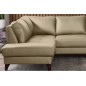 - Canapé d'angle convertible en cuir italien de luxe 5 places FIGARI avec coffre, beige, angle gauche (vu de face) - Canapé d'angle convertible en cuir italien de luxe 5 places FIGARI avec coffre, beige, angle gauche (vu de face)