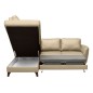 - Canapé d'angle convertible en cuir italien de luxe 5 places FIGARI avec coffre, beige, angle gauche (vu de face) - Canapé d'angle convertible en cuir italien de luxe 5 places FIGARI avec coffre, beige, angle gauche (vu de face)