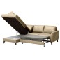 - Canapé d'angle convertible en cuir italien de luxe 5 places FIGARI avec coffre, beige, angle gauche (vu de face) - Canapé d'angle convertible en cuir italien de luxe 5 places FIGARI avec coffre, beige, angle gauche (vu de face)