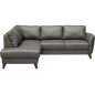 - Canapé d'angle convertible en cuir italien de luxe 5 places FIGARI avec coffre, gris foncé, angle gauche (vu de face) - Canapé d'angle convertible en cuir italien de luxe 5 places FIGARI avec coffre, gris foncé, angle gauche (vu de face)