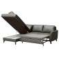 - Canapé d'angle convertible en cuir italien de luxe 5 places FIGARI avec coffre, gris foncé, angle gauche (vu de face) - Canapé d'angle convertible en cuir italien de luxe 5 places FIGARI avec coffre, gris foncé, angle gauche (vu de face)