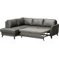 - Canapé d'angle convertible en cuir italien de luxe 5 places FIGARI avec coffre, gris foncé, angle gauche (vu de face) - Canapé d'angle convertible en cuir italien de luxe 5 places FIGARI avec coffre, gris foncé, angle gauche (vu de face)