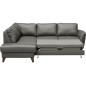- Canapé d'angle convertible en cuir italien de luxe 5 places FIGARI avec coffre, gris foncé, angle gauche (vu de face) - Canapé d'angle convertible en cuir italien de luxe 5 places FIGARI avec coffre, gris foncé, angle gauche (vu de face)