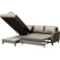 Canapé d'angle convertible en cuir italien de luxe 5 places FIGARI avec coffre, taupe, angle gauche (vu de face)
