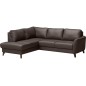 Canapé d'angle convertible en cuir italien de luxe 5 places FIGARI avec coffre, chocolat, angle gauche (vu de face) Canapé d'angle convertible en cuir italien de luxe 5 places FIGARI avec coffre, chocolat, angle gauche (vu de face)
