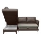 Canapé d'angle convertible en cuir italien de luxe 5 places FIGARI avec coffre, chocolat, angle gauche (vu de face) Canapé d'angle convertible en cuir italien de luxe 5 places FIGARI avec coffre, chocolat, angle gauche (vu de face)