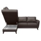 Canapé d'angle convertible en cuir italien de luxe 5 places FIGARI avec coffre, chocolat, angle gauche (vu de face) Canapé d'angle convertible en cuir italien de luxe 5 places FIGARI avec coffre, chocolat, angle gauche (vu de face)