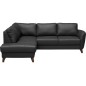 Canapé d'angle convertible en cuir italien de luxe 5 places FIGARI avec coffre, noir, angle gauche (vu de face) Canapé d'angle convertible en cuir italien de luxe 5 places FIGARI avec coffre, noir, angle gauche (vu de face)