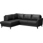 Canapé d'angle convertible en cuir italien de luxe 5 places FIGARI avec coffre, noir, angle gauche (vu de face) Canapé d'angle convertible en cuir italien de luxe 5 places FIGARI avec coffre, noir, angle gauche (vu de face)