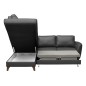 Canapé d'angle convertible en cuir italien de luxe 5 places FIGARI avec coffre, noir, angle gauche (vu de face) Canapé d'angle convertible en cuir italien de luxe 5 places FIGARI avec coffre, noir, angle gauche (vu de face)
