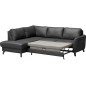 Canapé d'angle convertible en cuir italien de luxe 5 places FIGARI avec coffre, noir, angle gauche (vu de face) Canapé d'angle convertible en cuir italien de luxe 5 places FIGARI avec coffre, noir, angle gauche (vu de face)
