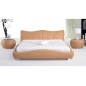 Lit en cuir italien de luxe LUXEN, beige, 140x190 Lit en cuir italien de luxe LUXEN, beige, 140x190