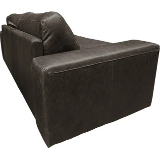 Canapé 3 places convertible en 100% tout cuir italien de luxe, chocolat, CLARK
