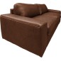 Canapé 3 places convertible en 100% tout cuir italien de luxe, marron foncé, CLARK