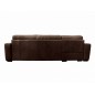 Canapé d'angle en 100% tout cuir italien de luxe 5 places, chocolat, angle gauche, CLAUDIO Canapé d'angle en 100% tout cuir italien de luxe 5 places, chocolat, angle gauche, CLAUDIO