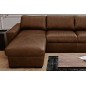 - Canapé d'angle en 100% tout cuir italien de luxe 5 places, marron foncé, angle gauche - CLAUDIO - Canapé d'angle en 100% tout cuir italien de luxe 5 places, marron foncé, angle gauche - CLAUDIO