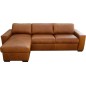 Canapé d'angle en 100% tout cuir italien de luxe 5 places, marron, angle gauche, CLAUDIO Canapé d'angle en 100% tout cuir italien de luxe 5 places, marron, angle gauche, CLAUDIO