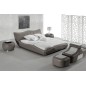 Lit en cuir italien de luxe LUXEN, gris clair, 160x200 Lit en cuir italien de luxe LUXEN, gris clair, 160x200