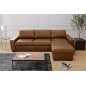 Canapé d'angle en 100% tout cuir italien de luxe 5 places, marron, angle droit, CLAUDIO Canapé d'angle en 100% tout cuir italien de luxe 5 places, marron, angle droit, CLAUDIO