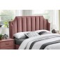 Lit double en tissu velours de qualité MONOTI, rose pale, avec sommier à lattes, 160x200 Lit double en tissu velours de qualité MONOTI, rose pale, avec sommier à lattes, 160x200