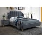 Lit double en tissu velours de qualité MONOTI, gris foncé, avec sommier à lattes, 160x200 Lit double en tissu velours de qualité MONOTI, gris foncé, avec sommier à lattes, 160x200