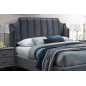 Lit double en tissu velours de qualité MONOTI, gris foncé, avec sommier à lattes, 160x200 Lit double en tissu velours de qualité MONOTI, gris foncé, avec sommier à lattes, 160x200