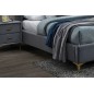 Lit double en tissu velours de qualité MONOTI, gris foncé, avec sommier à lattes, 160x200 Lit double en tissu velours de qualité MONOTI, gris foncé, avec sommier à lattes, 160x200