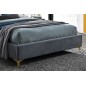 Lit double en tissu velours de qualité MONOTI, gris foncé, avec sommier à lattes, 160x200 Lit double en tissu velours de qualité MONOTI, gris foncé, avec sommier à lattes, 160x200