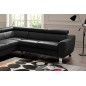 Canapé d'angle convertible en cuir italien de luxe 5 places ASTRID, noir, angle gauche Canapé d'angle convertible en cuir italien de luxe 5 places ASTRID, noir, angle gauche